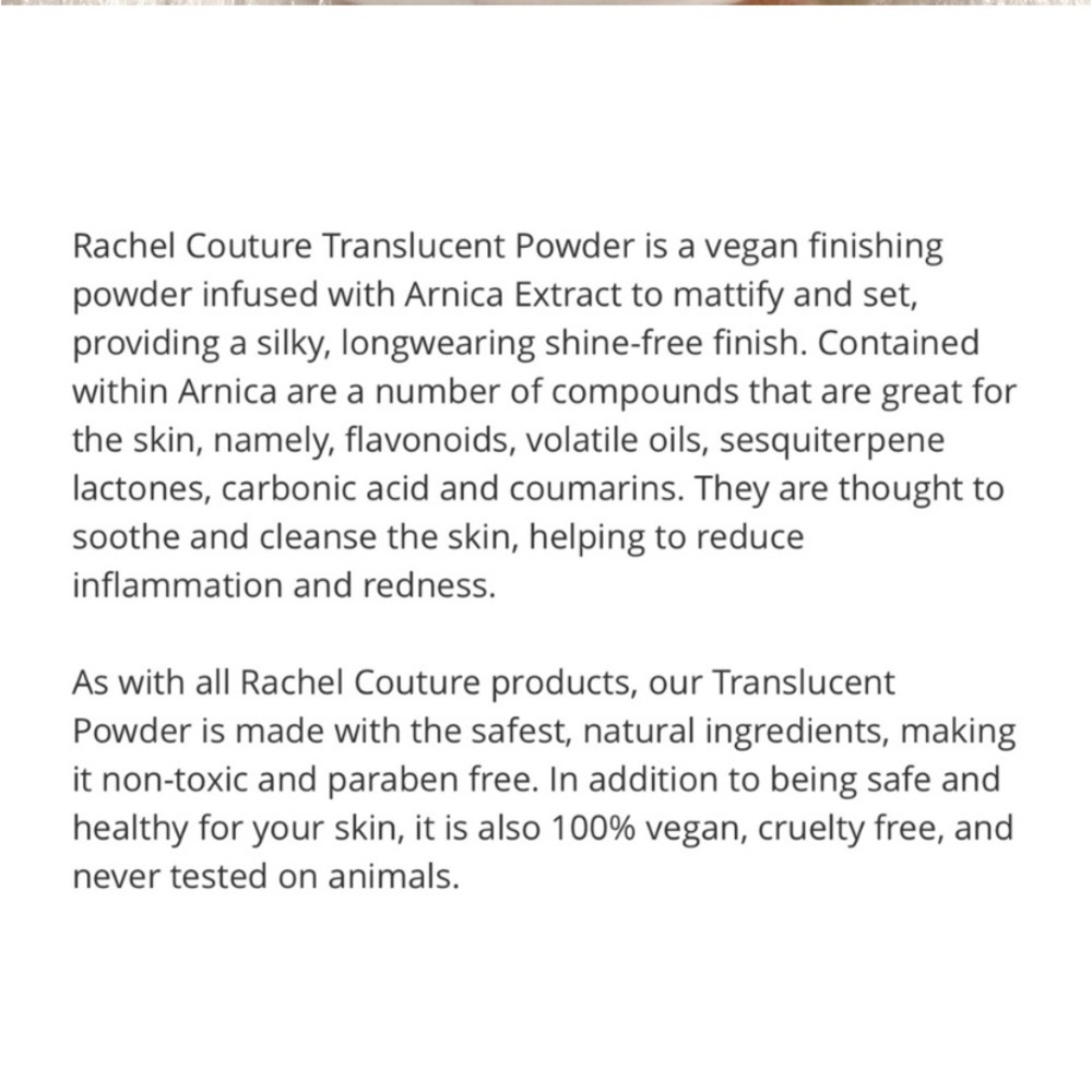 🆕RACHEL COUTURE: Translucent Make-Up Setting Powder- Light 8g - Picture 3 of 5